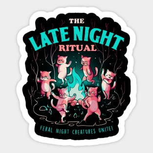 The Late Night Ritual - Cute Evil Cats Gift Sticker